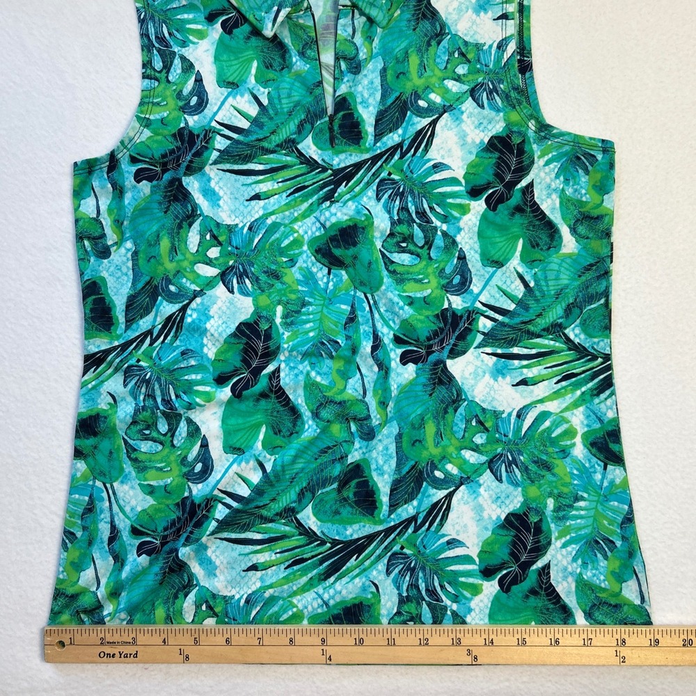 Tommy Bahama Azure Lagoon Tropical 1/4 Zip Sleeveless Golf Shirt Polo Womens Med - Picture 7 of 10